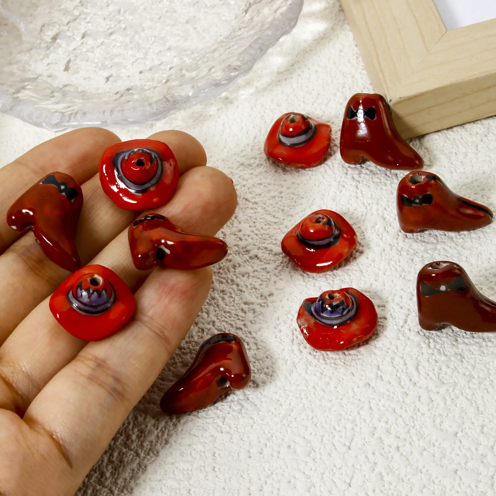 2 Piece Ceramic West Cowboy Beads For DIY Jewelry Making Boots Hat 3D Charms Pendants DIY Necklace Findings