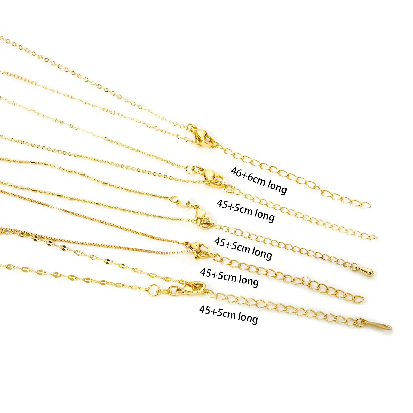 1 Piece Brass Link Chain Necklace 18K Real Gold Plated Choker for Women Men Fashion Gifts Jewelry Accessories