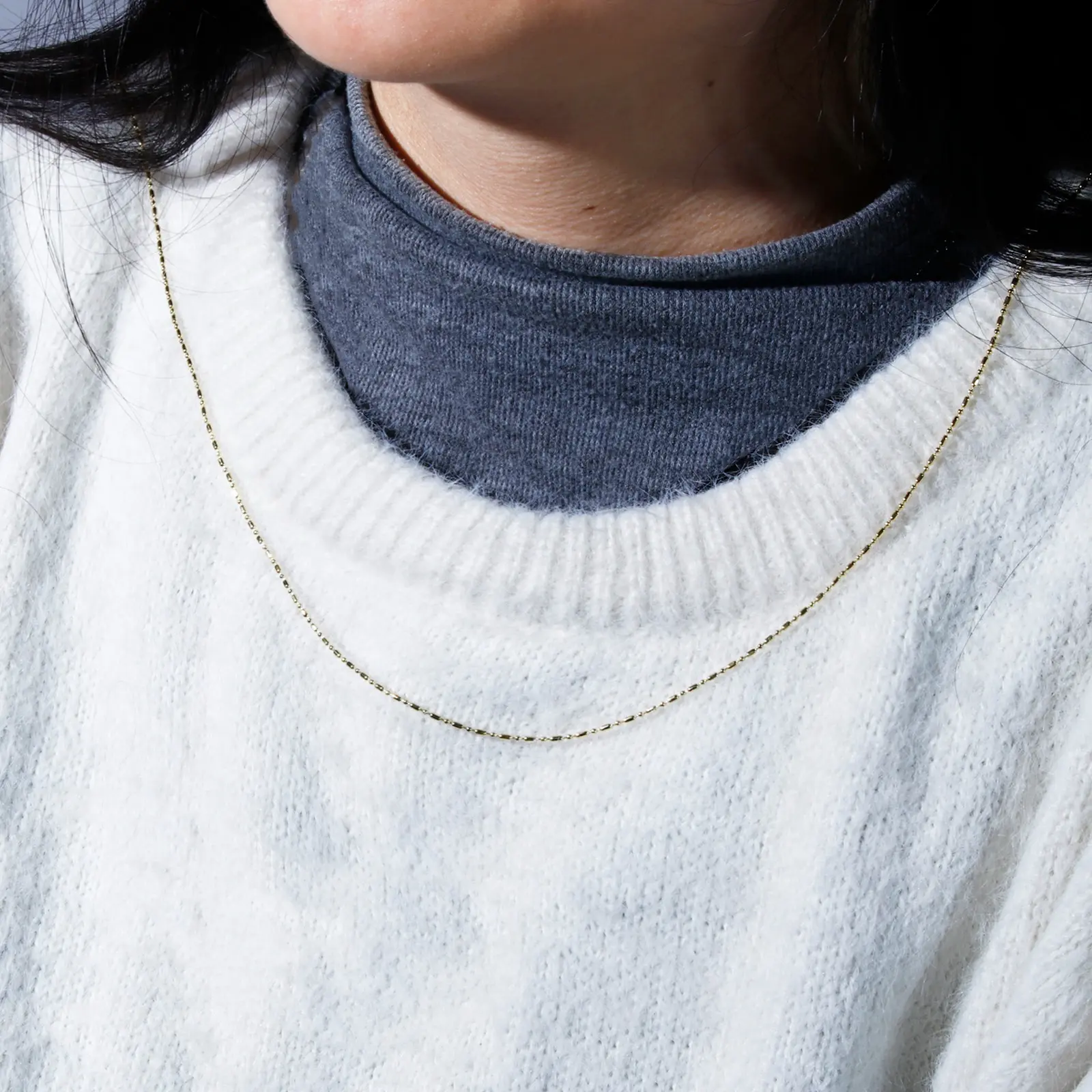 1 Piece Brass Link Chain Necklace 18K Real Gold Plated Choker for Women Men Fashion Gifts Jewelry Accessories