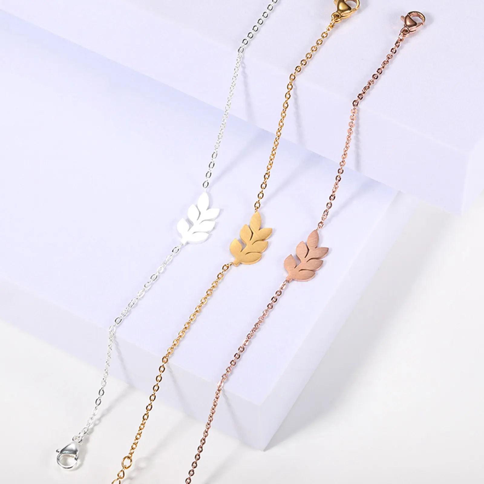 304 Stainless Steel Rolo Chain Bracelets Cactus Panda Butterfly Pendants For Women Simple Gifts 14.5cm(5 6/8") Long, 1 Piece