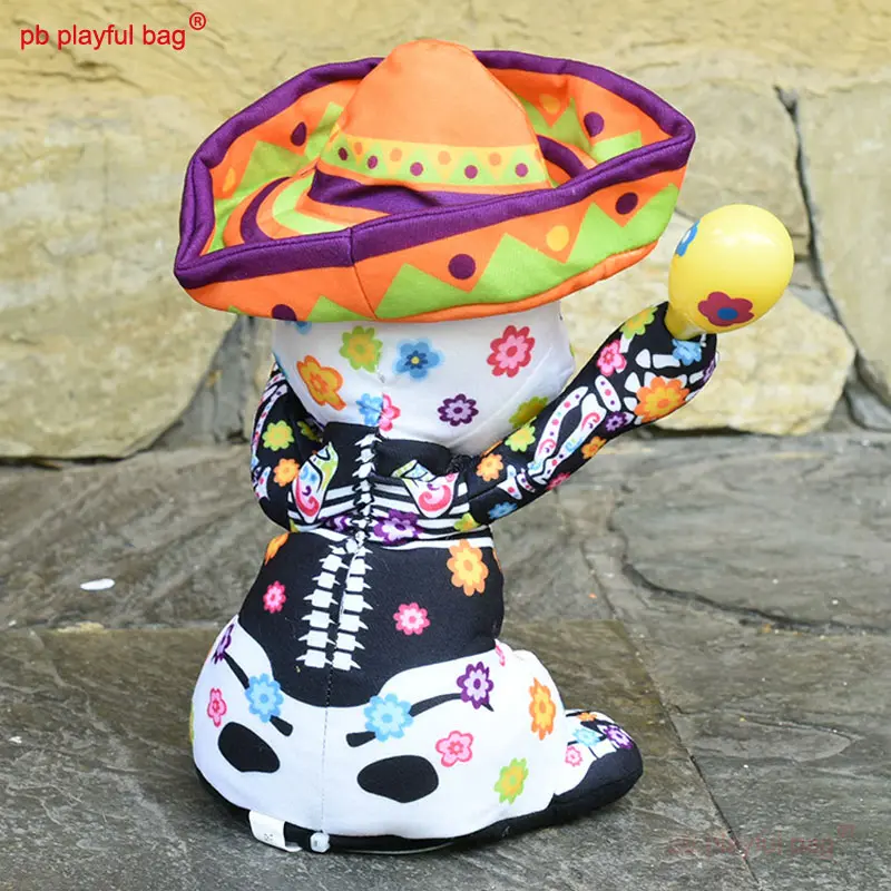 PB Playful Bag Electric Halloween Decorations Dancing Plush Toys Skeletons Home Party Trickery Props Children's Gifts WG21