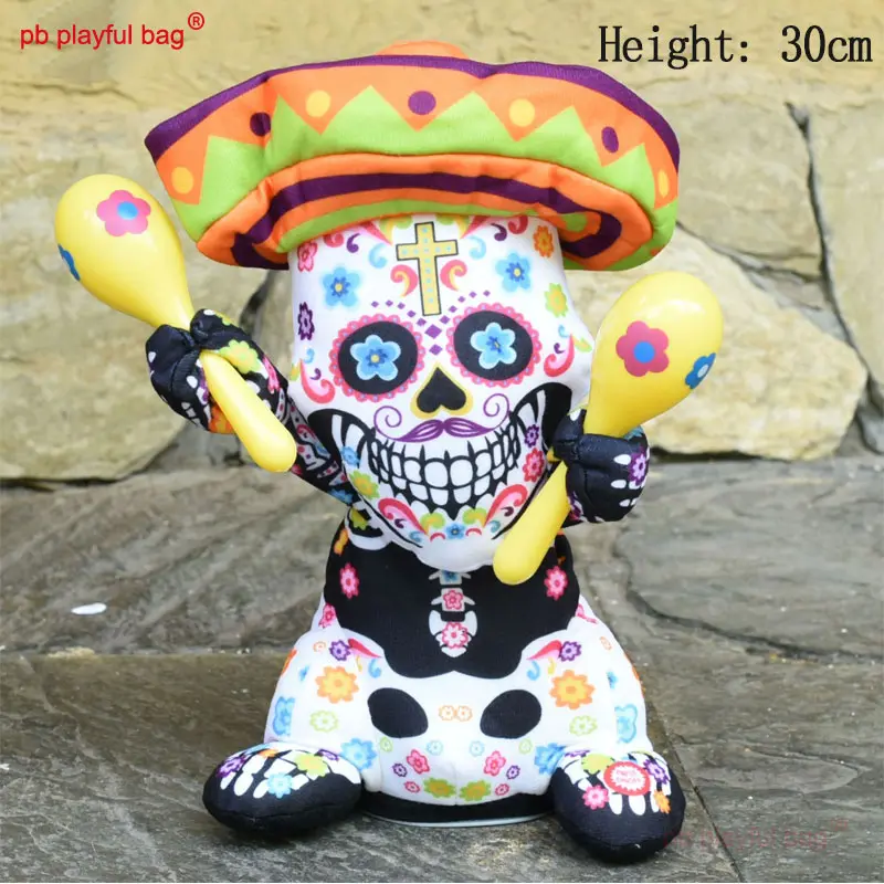 PB Playful Bag Electric Halloween Decorations Dancing Plush Toys Skeletons Home Party Trickery Props Children's Gifts WG21