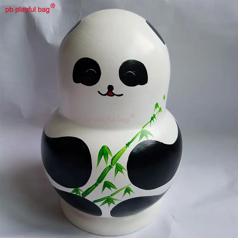 Fifteen Layer Panda Russian Dolls Handmade Wooden Toys Crafts Russian Nesting Doll Christmas Gift Home Decoration Kids Toys WG17