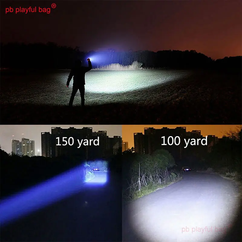 Outdoor Hiking Portable Strong Light Flashlight A100 Travel Camping Equipment Aluminum Alloy Flashlight Sport Toy QG430