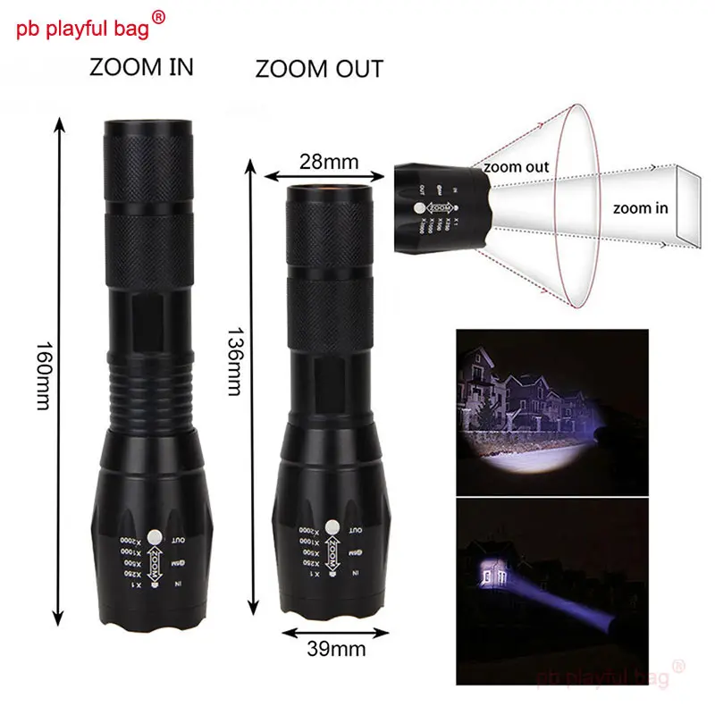 Outdoor Hiking Portable Strong Light Flashlight A100 Travel Camping Equipment Aluminum Alloy Flashlight Sport Toy QG430