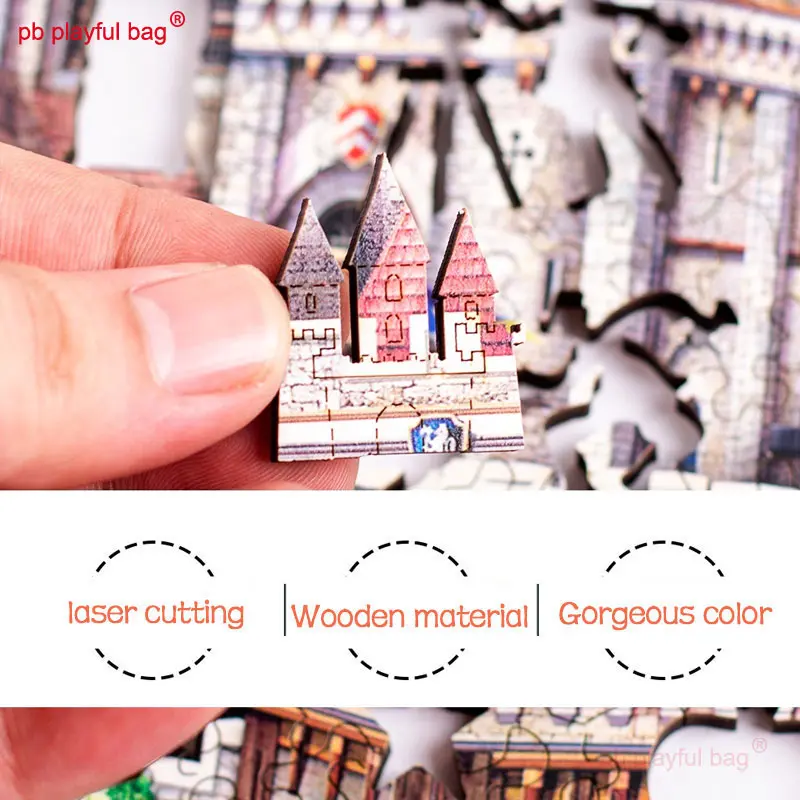 Wooden 3D Irregular Jigsaw Puzzles castle For Adults Kids Christmas Gifts DIY Educational creative toy Decorative UG172