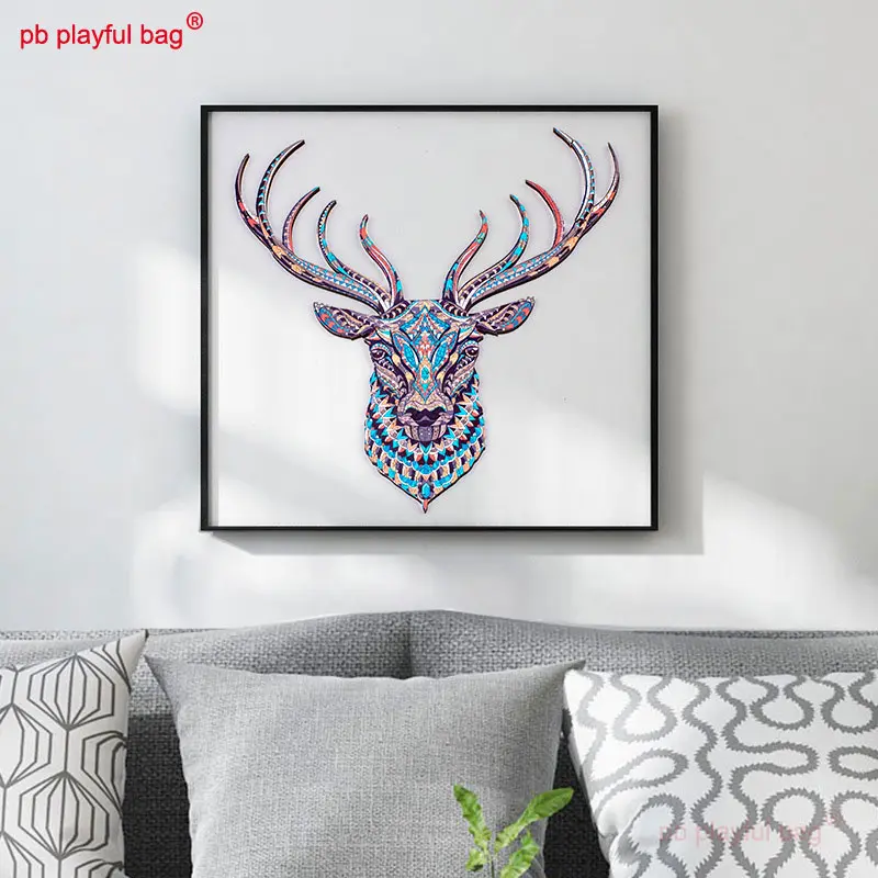 PB Playful Bag Hell Puzzle Elk Irregular Wooden Box High Difficulty Children's DIY Toys Creative puzzle Christmas Gifts UG147