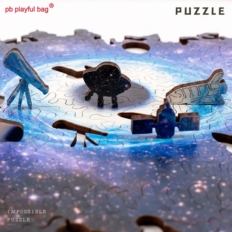 159pcs Wooden puzzle Children's educational toys Home Decorative Game black hole starry sky Decompress Christmas gifts UG313