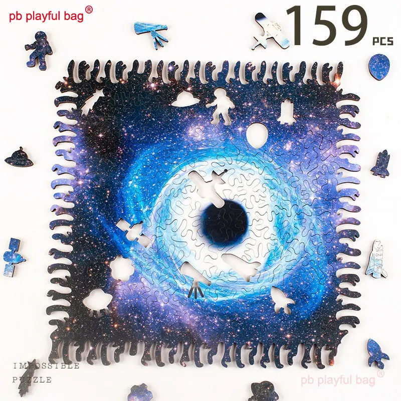 159pcs Wooden puzzle Children's educational toys Home Decorative Game black hole starry sky Decompress Christmas gifts UG313
