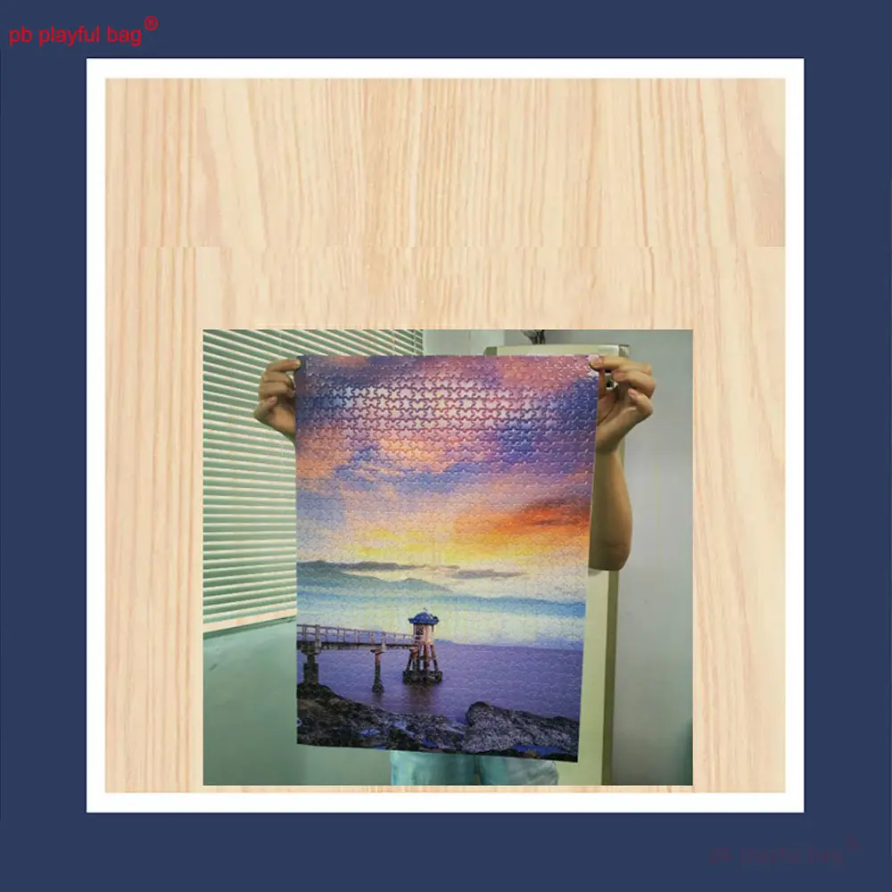 52*38CM Wooden Adult 1000 Pieces Puzzle Christmas Personalized Puzzle Toys Beacon Castle Animals DIY Fun Art Festival Gift UG329