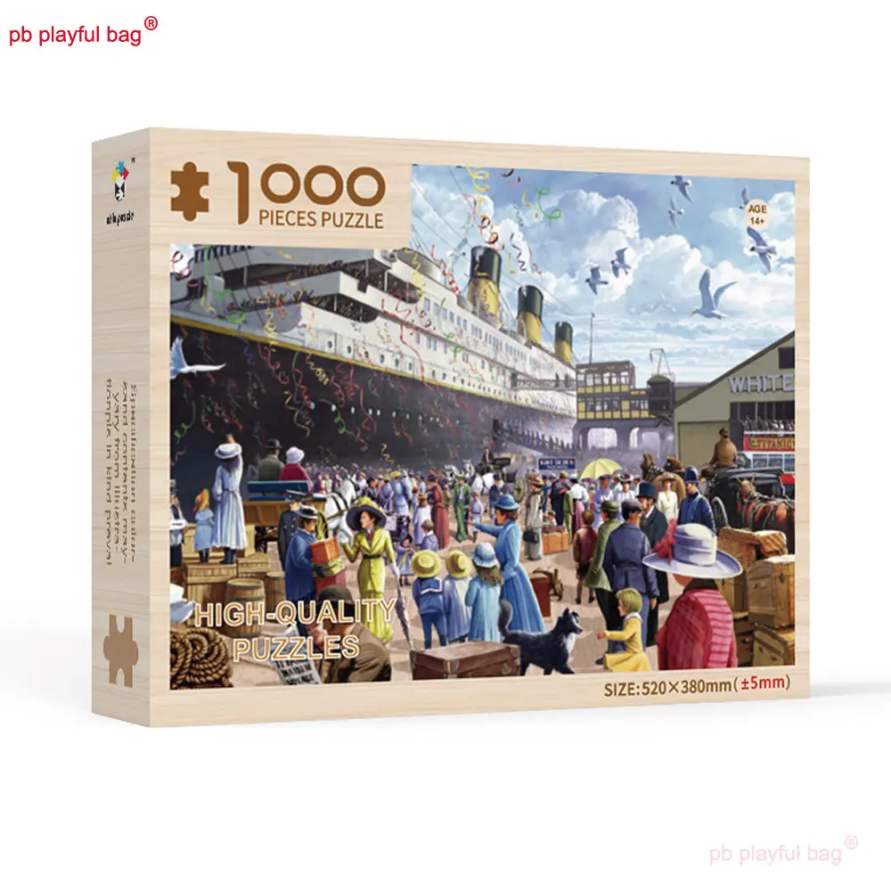 52*38CM Wooden Adult 1000 Pieces Puzzle Christmas Personalized Puzzle Toys Beacon Castle Animals DIY Fun Art Festival Gift UG329
