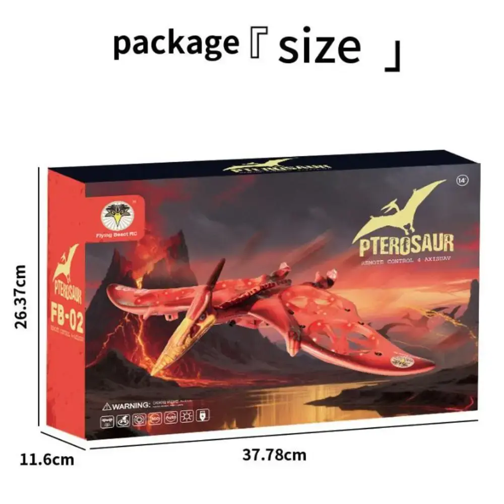 RC Pterosaur Drone EPP Foam Flame Remote Control Aircraft Gravity Sensing Robot Flying Dinosaur RC Quadcopter Portable Plane Toy