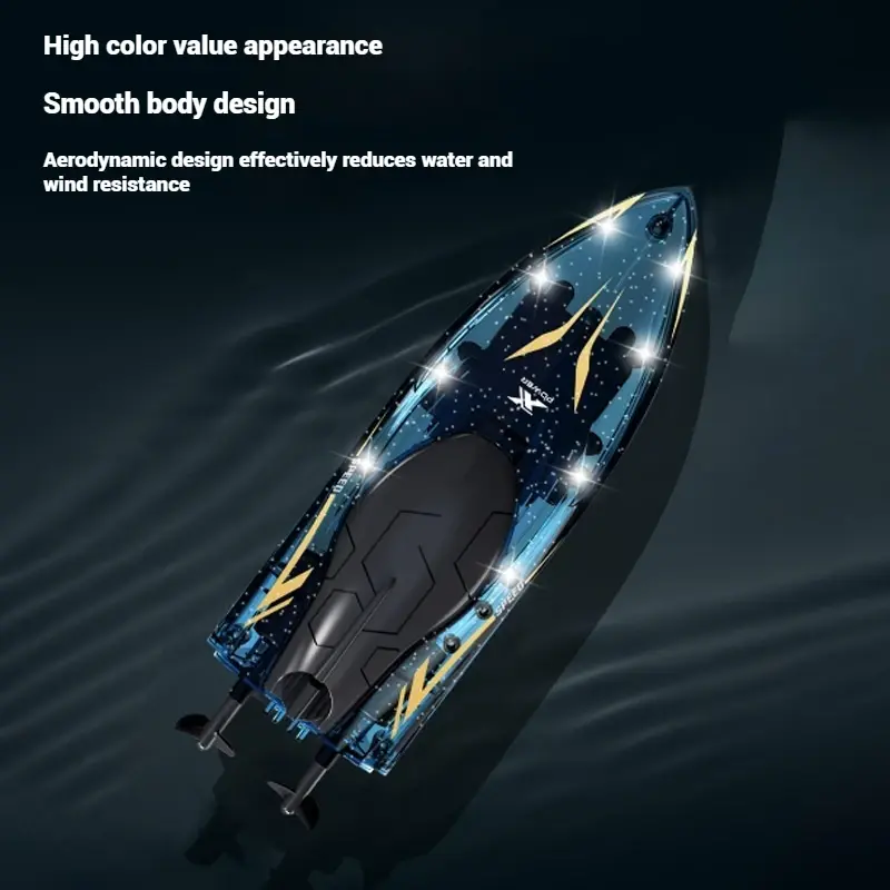 20km/h RC Boat 2.4G Stunt High-Speed Remote Control Ship Double-Sided 360° Roll Rotate LED Light Racing Rowing RC Speedboat Toys