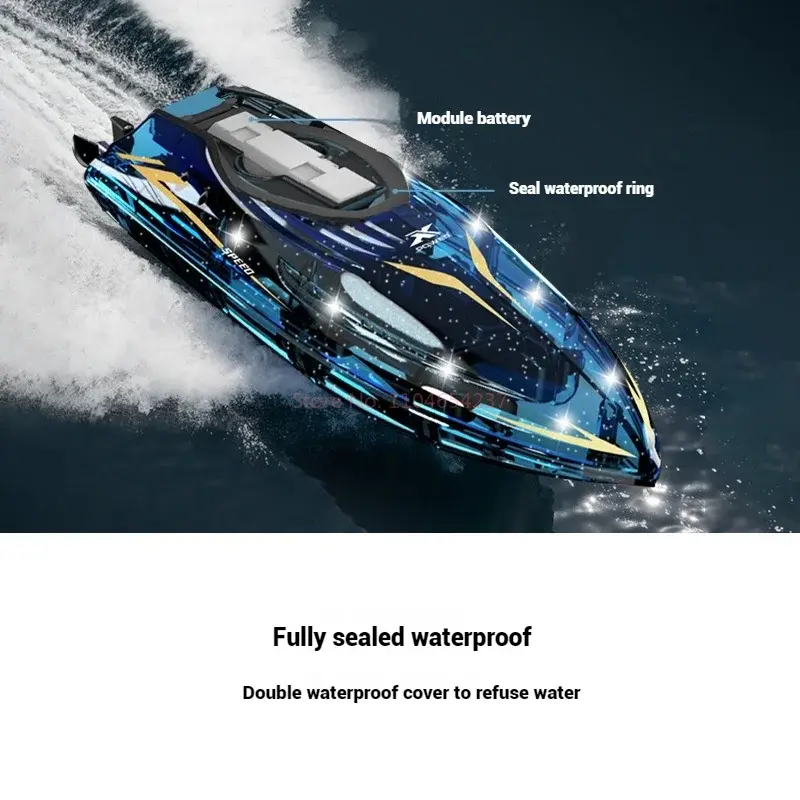 20km/h RC Boat 2.4G Stunt High-Speed Remote Control Ship Double-Sided 360° Roll Rotate LED Light Racing Rowing RC Speedboat Toys