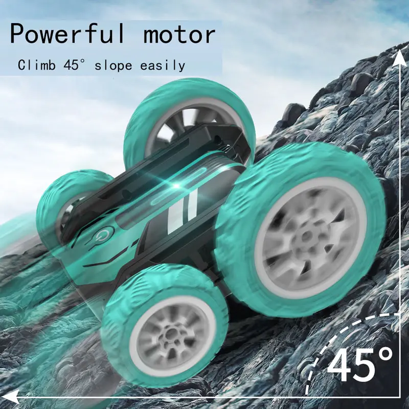 RC Car Toy High Hand Control Speed Racing Vehicle Remote Control Stunt Car 360° Rotate Flashing LED Music Electronic Kids Gift