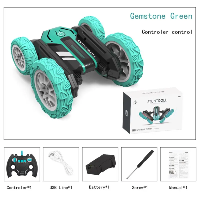 RC Car Toy High Hand Control Speed Racing Vehicle Remote Control Stunt Car 360° Rotate Flashing LED Music Electronic Kids Gift