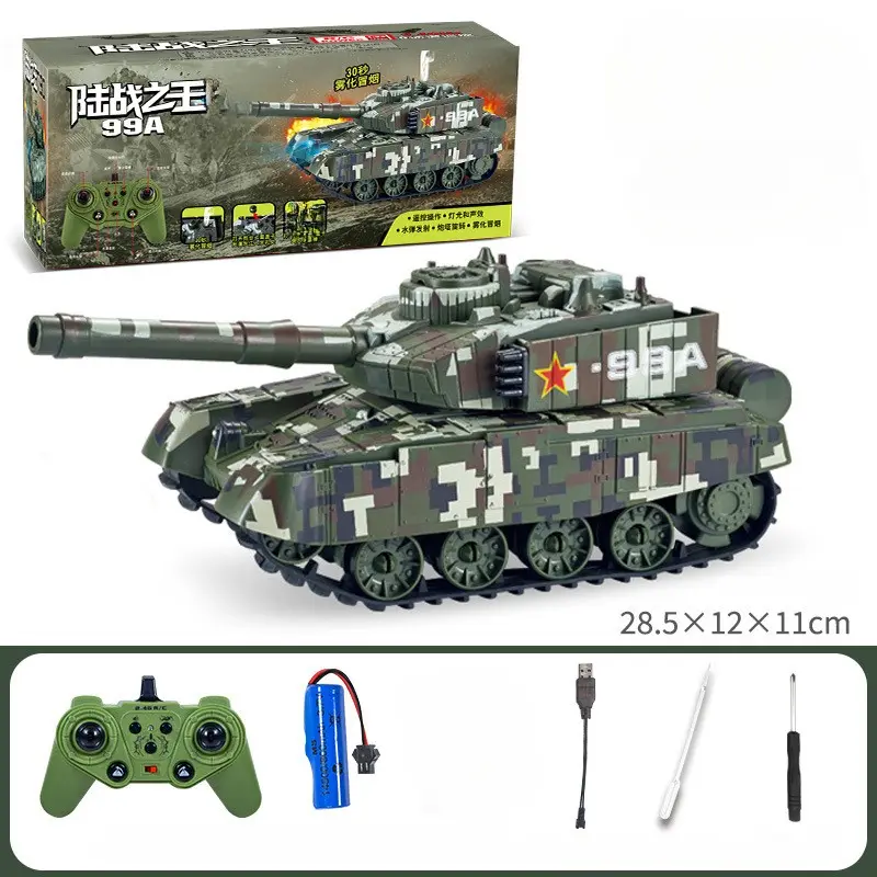 9CH RC Battle Tank Shoot BB Bullets Remote Control Shooting Electronic Tank Toy USB Charge LED Sound Military War Game Boy Gift