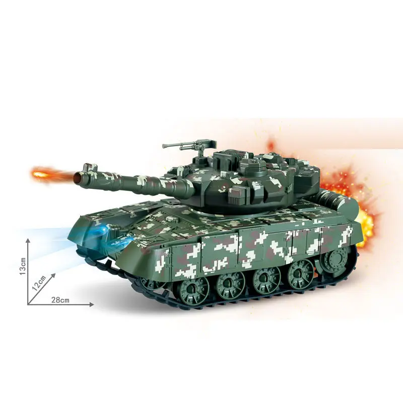 9CH RC Battle Tank Shoot BB Bullets Remote Control Shooting Electronic Tank Toy USB Charge LED Sound Military War Game Boy Gift