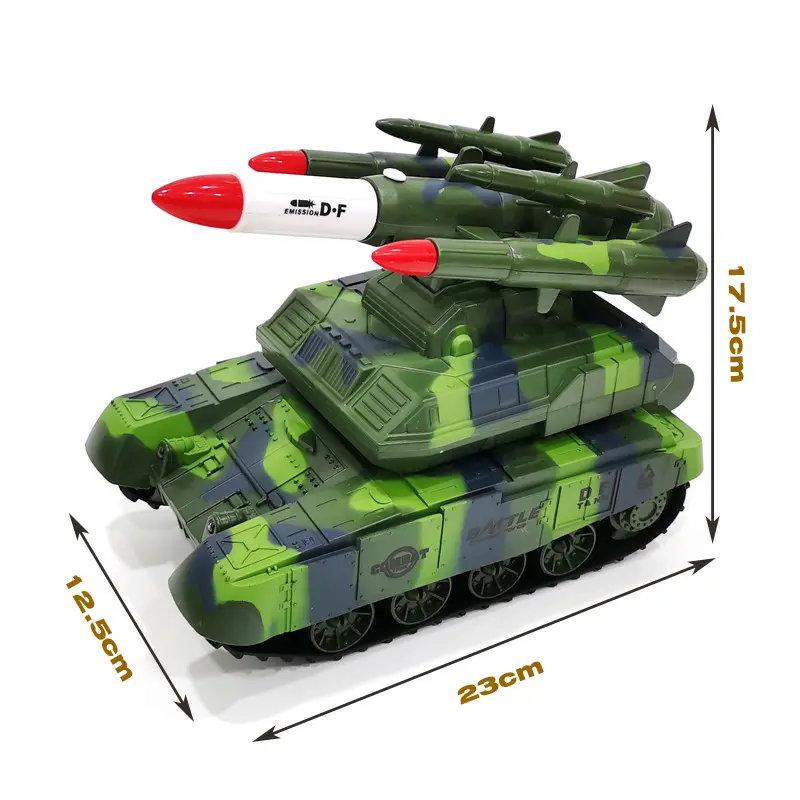 Rc Tank Smoking Shoot Bullet Electronic Remote Control Car Move By Apron Wheel Rocket Sled Toy With LED Flame Sound Kids Gift