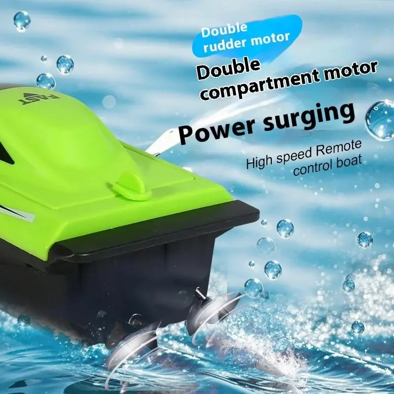 Remote Control Boat With USB Charge Battery Waterproof RC Ship Fast RC Speedboat Lightweight Water Racer Pool Toys For Kids