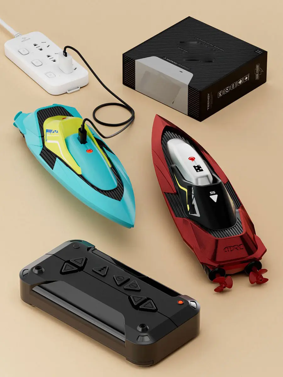 12.5CM RC Boat Professional Remote Control Speedboat High Speed Racing RC Yacht Endurance 12 Minutes Kids Boys Gifts