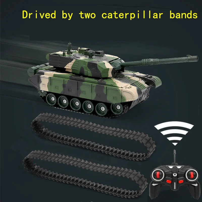 27cm RC Tank USB Rechargeable Remote Control Tank Toy Military War Game 4CH With LED 27Mhz Infrared Electronic Car Boys Gift