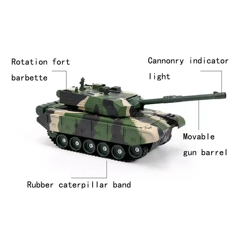 27cm RC Tank USB Rechargeable Remote Control Tank Toy Military War Game 4CH With LED 27Mhz Infrared Electronic Car Boys Gift
