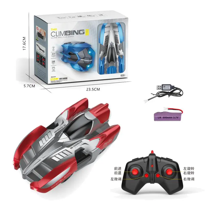 RC Stunt Car Climbing Wall with LED Remote Control Racing Vehicle Anti Gravity Ceiling 360° Rotating Electronic Car Toy Boy Gift