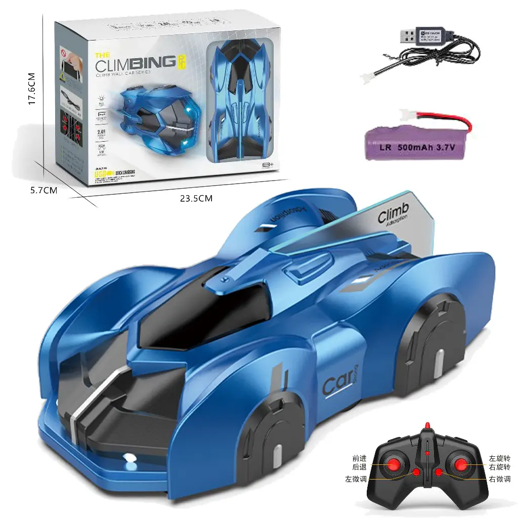 RC Stunt Car Climbing Wall with LED Remote Control Racing Vehicle Anti Gravity Ceiling 360° Rotating Electronic Car Toy Boy Gift