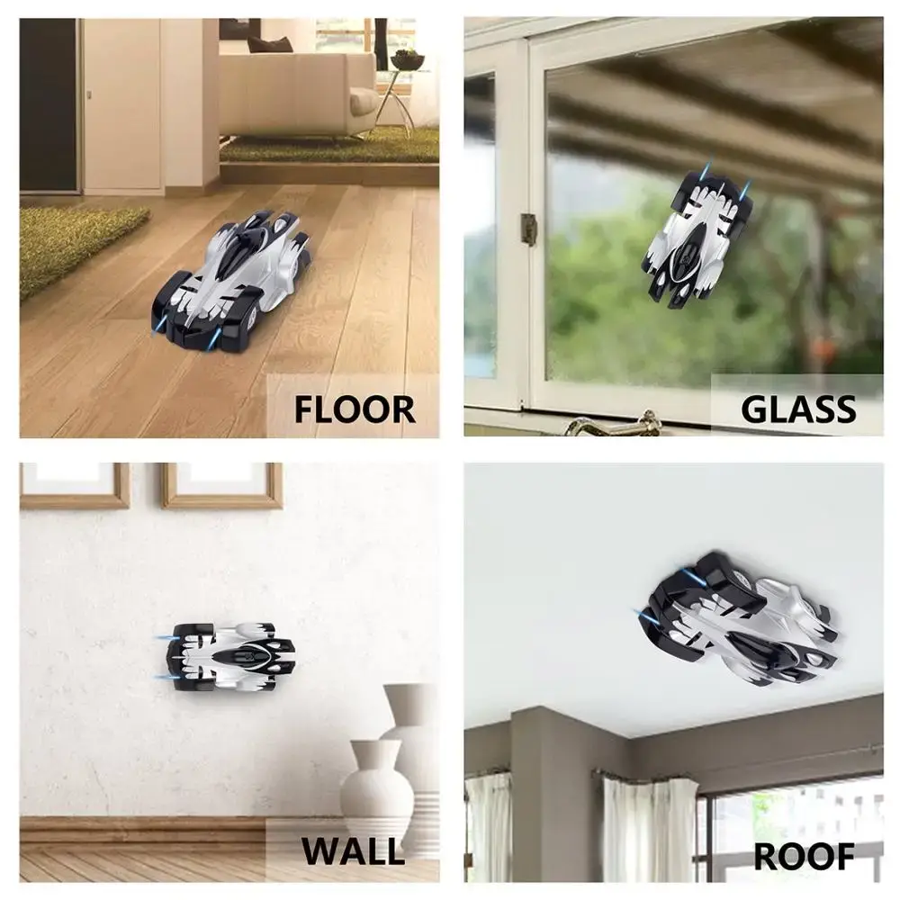 RC Car Climbing Wall Stunt Cars With LED Remote Control Racing Vehicle Anti Gravity Ceiling 360° Rotating Electronic Car Toys