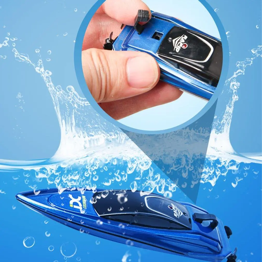 Mini Remote Control SpeedBoats Toy RC Racing Boat High Speed Ship 5km/h Low Battery Alarm Capsize Recovery Boys Girls Gifts