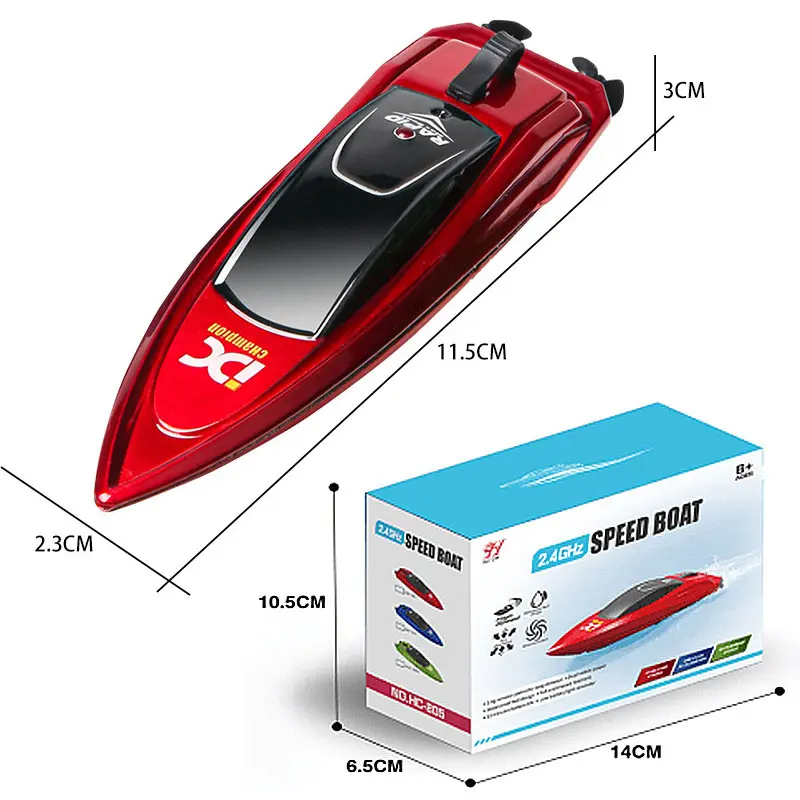 Mini Remote Control SpeedBoats Toy RC Racing Boat High Speed Ship 5km/h Low Battery Alarm Capsize Recovery Boys Girls Gifts