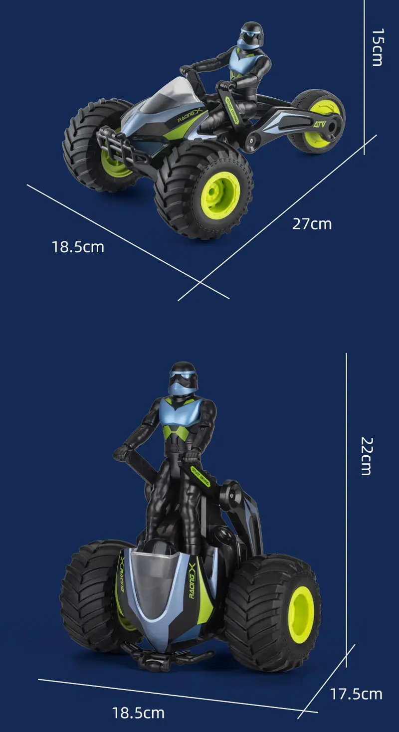 RC Motorcycle Transformation Remote Control Racing Motor Tricycle High Speed Electronic With LED Music Stunt Motorbike Boys Toy