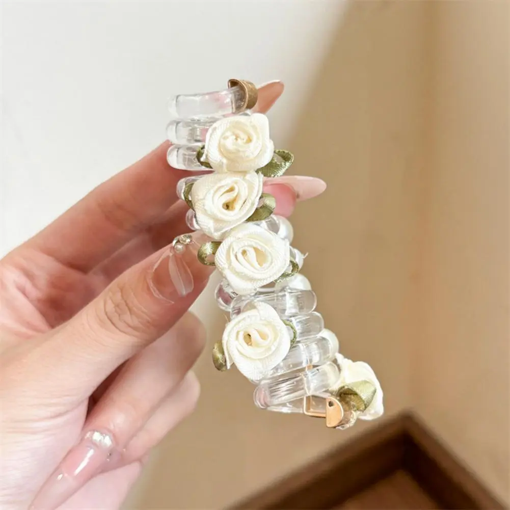 Hair Decorations Elegant Butterfly Faux Pearl Hair Ties Set Women's Braided Elastic Hair Accessories 4 Pieces Ropes with Decor