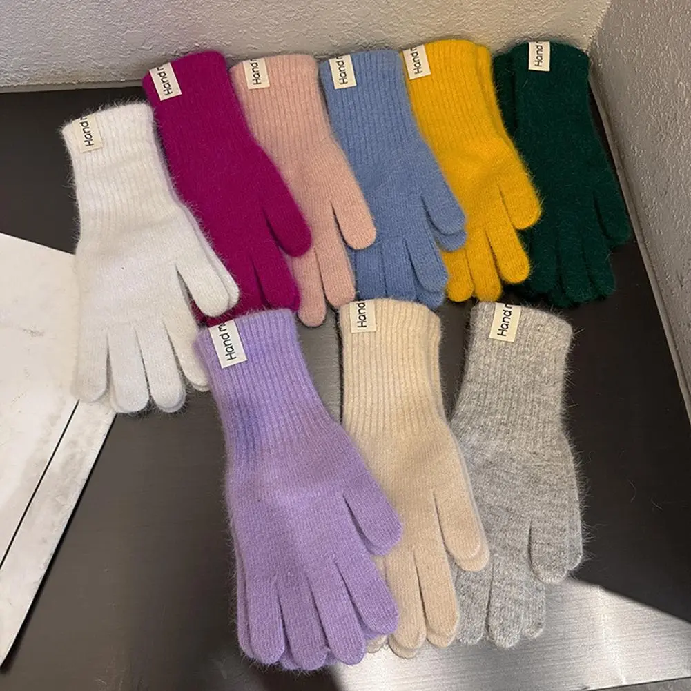 Stylish Fingered Gloves Knit Gloves for Winter Cozy Winter Knit Gloves for Men Women Teens Stretchy Warm Fingered for Weather