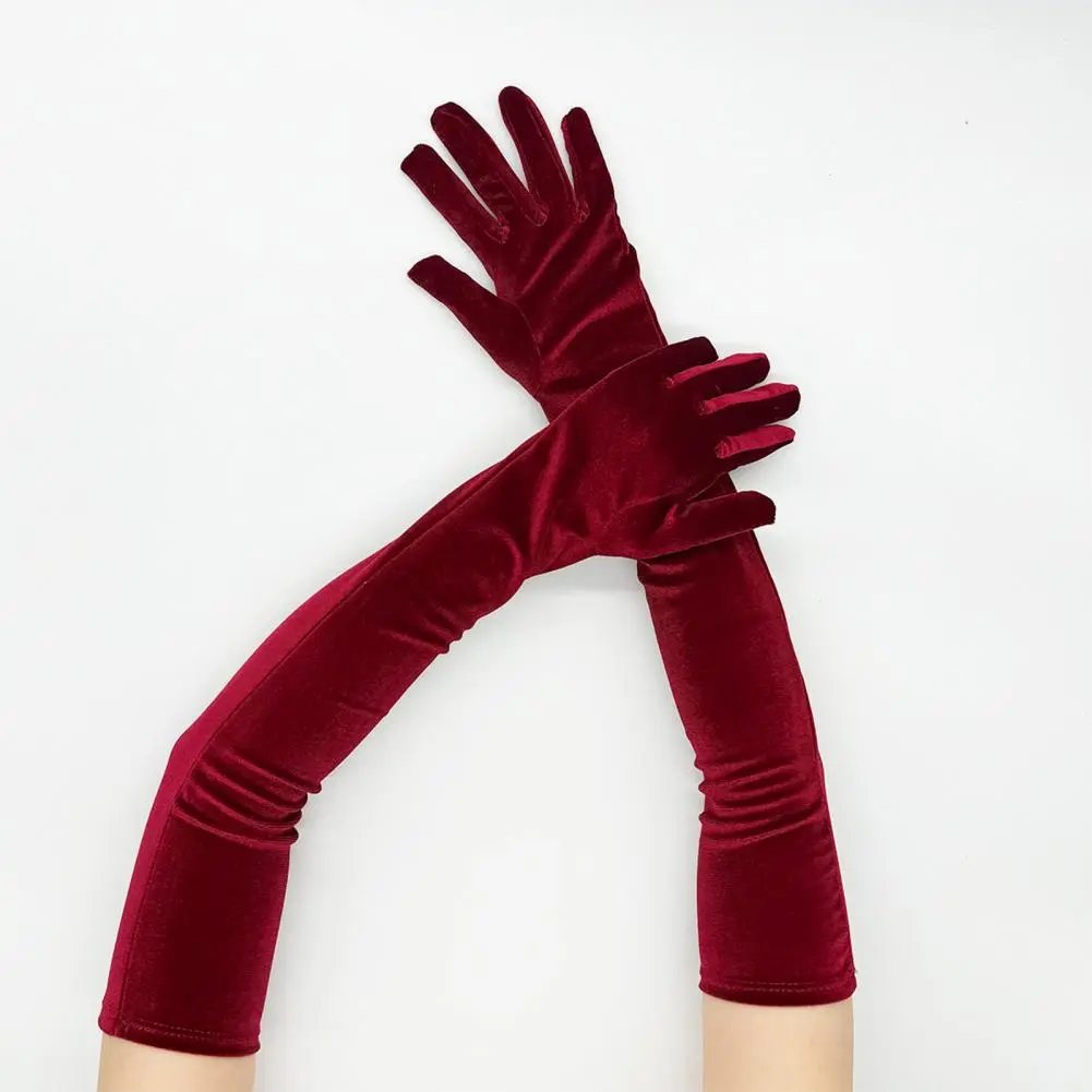 Long Gloves for Women Fashionable Glove Trends Elegant Women's Velvet Long Gloves for 1920s Flapper Opera Party Costume Dance