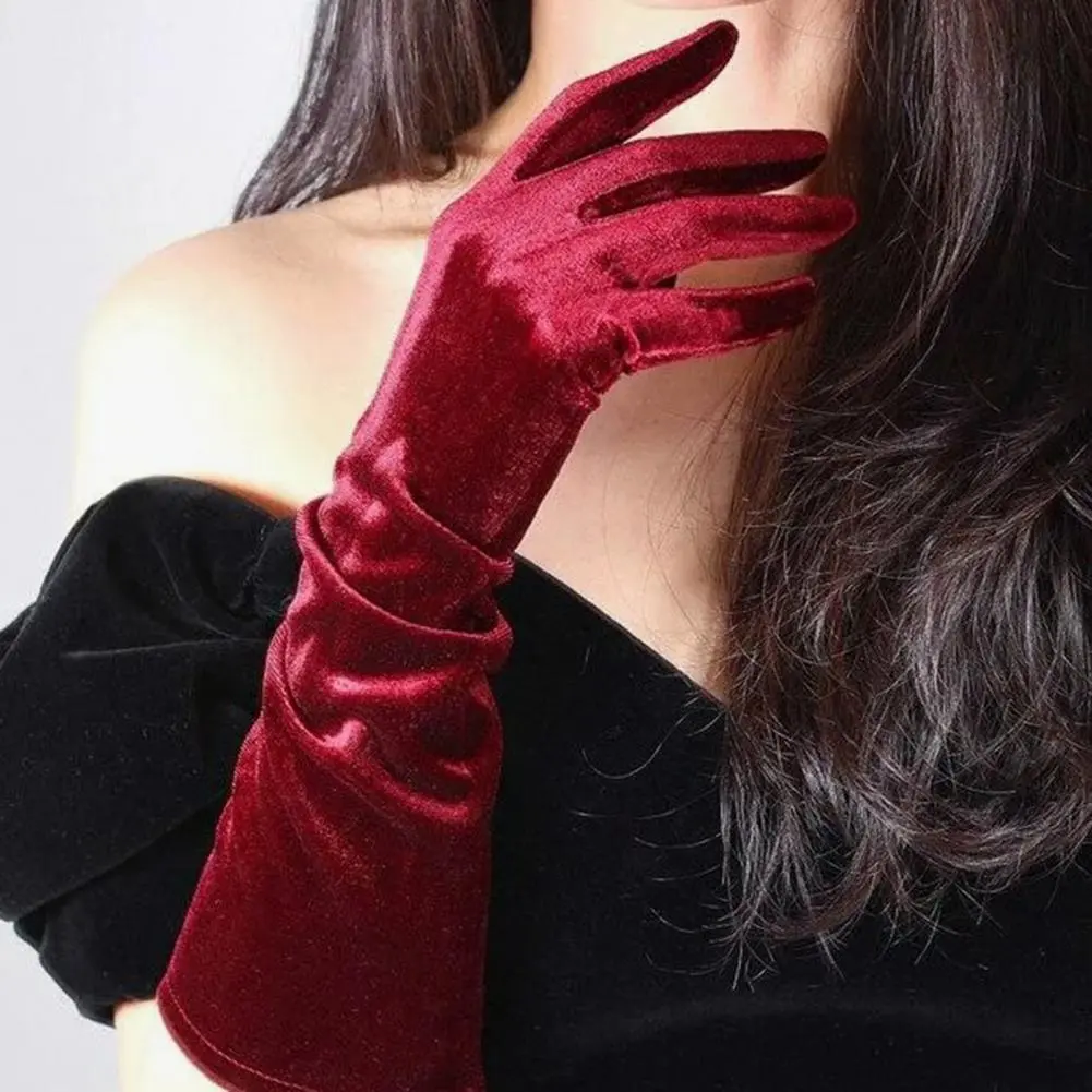 Long Gloves for Women Fashionable Glove Trends Elegant Women's Velvet Long Gloves for 1920s Flapper Opera Party Costume Dance