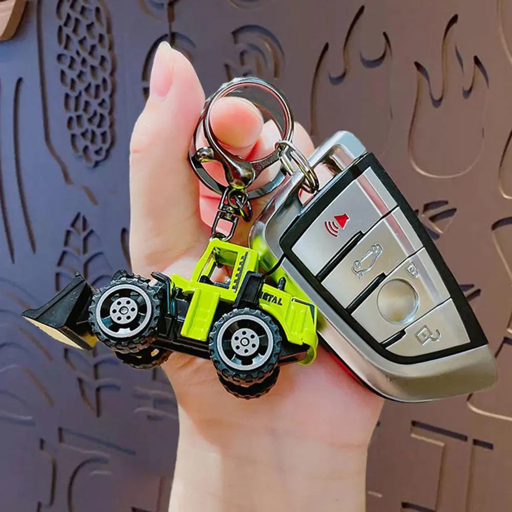 Car Key Keychain Keychain Pendant Mini Engineering Cars Keychain Set Pull Back Cartoon Toy Car Pendant with for Decompression