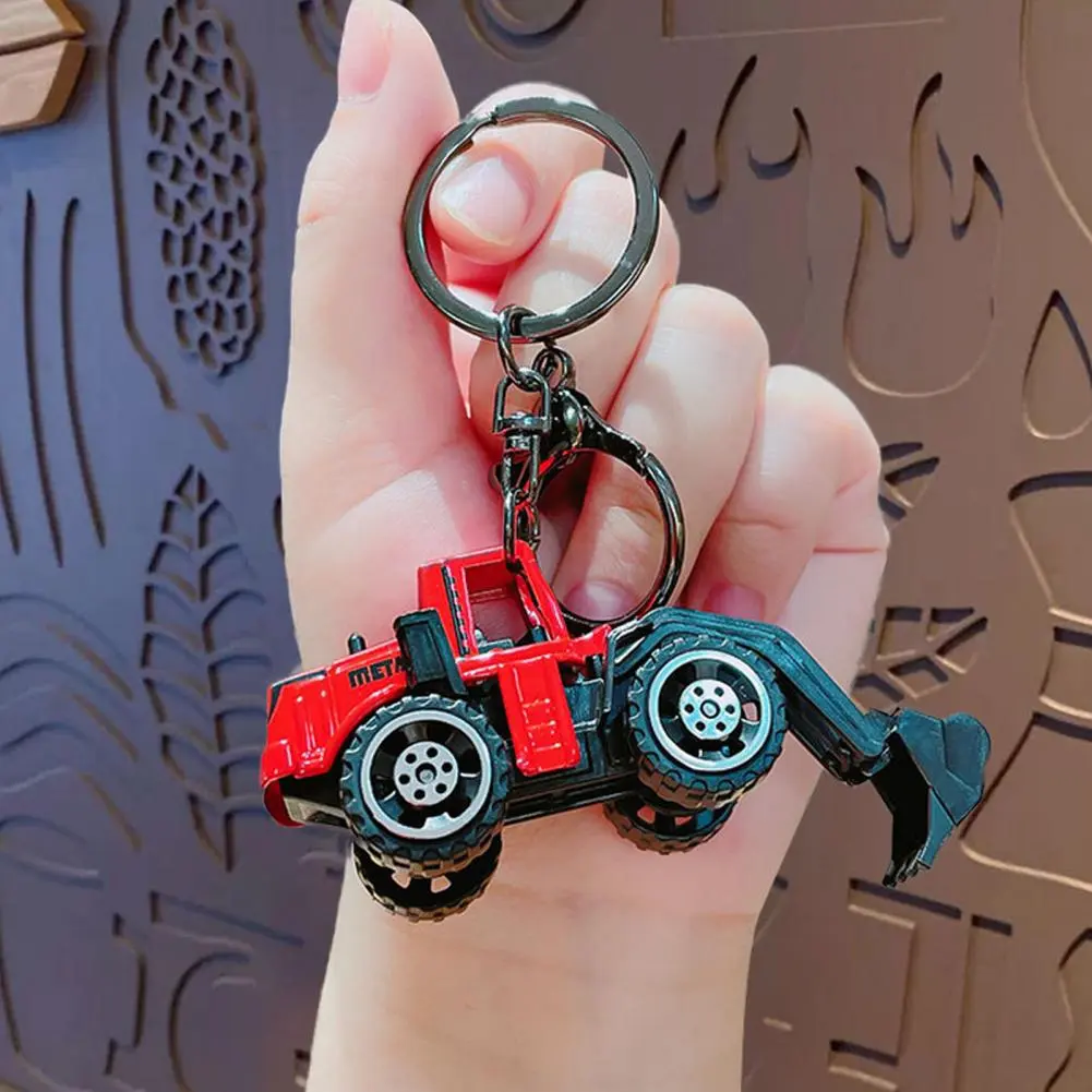 Car Key Keychain Keychain Pendant Mini Engineering Cars Keychain Set Pull Back Cartoon Toy Car Pendant with for Decompression
