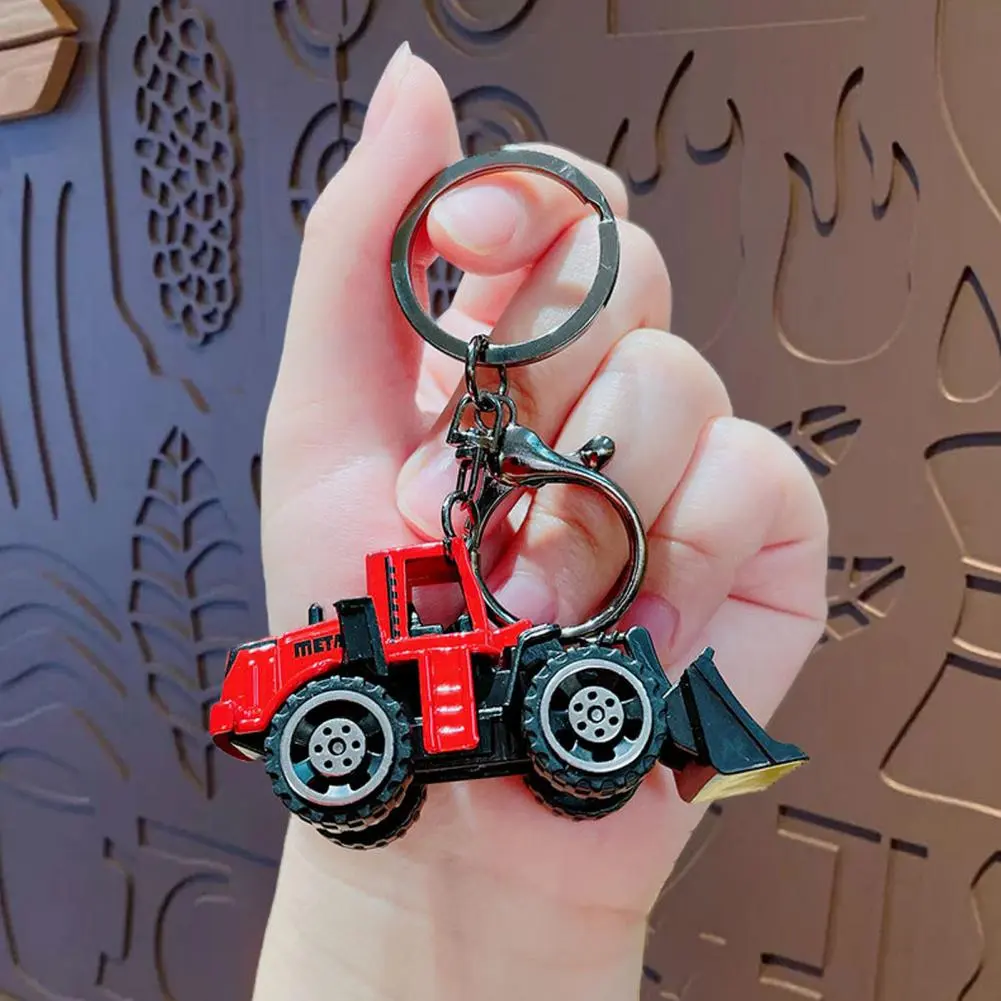 Car Key Keychain Keychain Pendant Mini Engineering Cars Keychain Set Pull Back Cartoon Toy Car Pendant with for Decompression