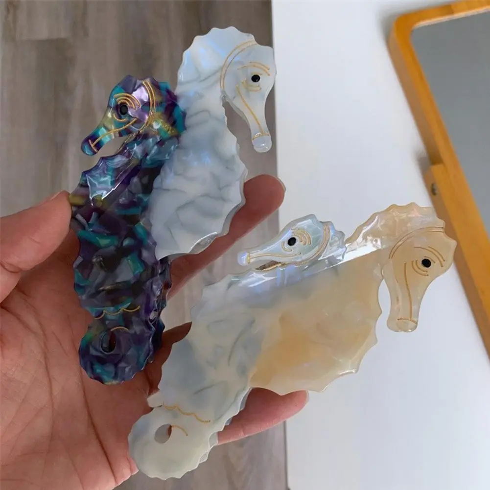 Acrylic Fish Hairpin Sturdy Fish Hair Clip Ocean Series Women Hair Claw with Dolphins Whales Design Hair Clip for Back Head