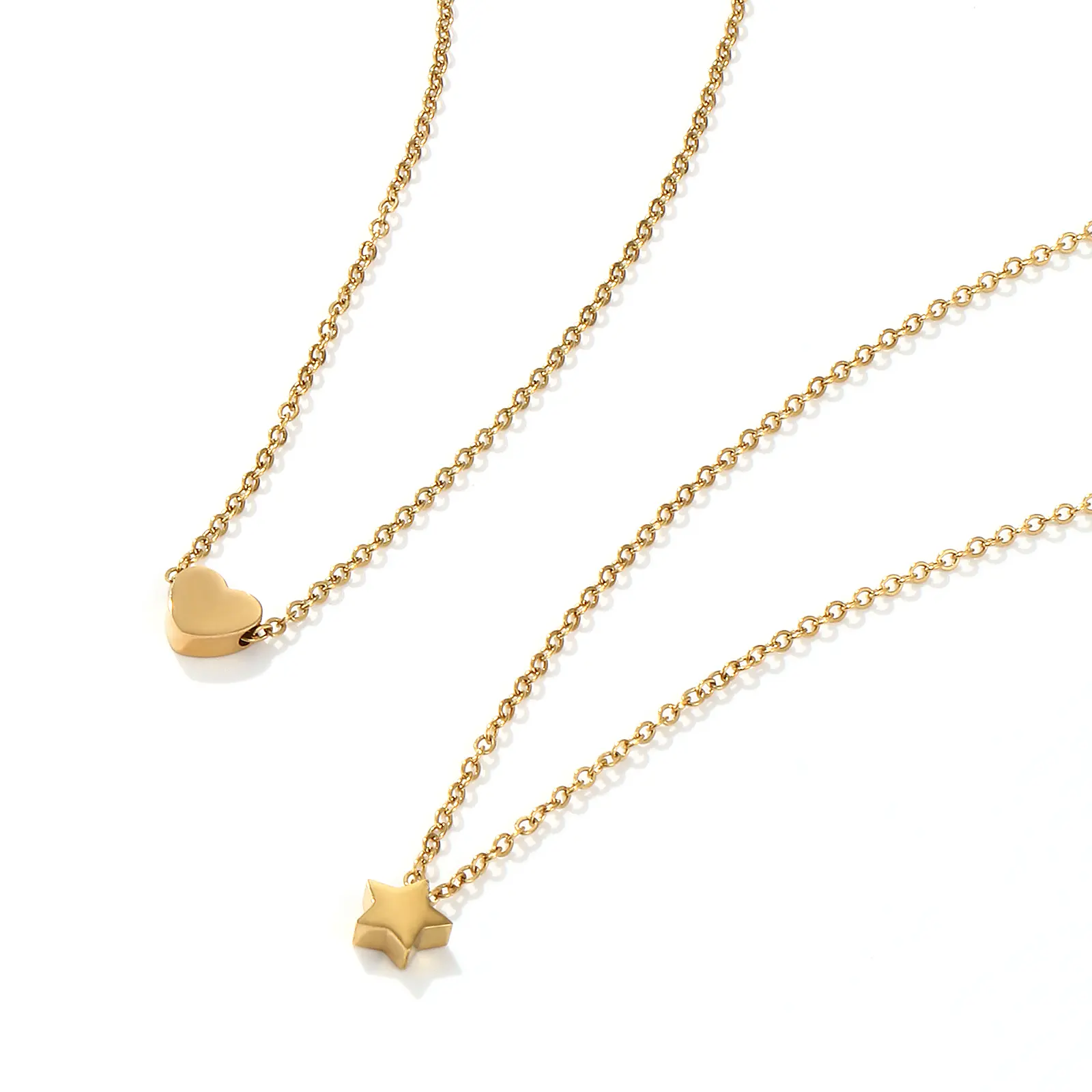 Stylish 18K Gold Plated 304 Stainless Steel Geometric Double-sided Polishing Pendant Charm Necklace For Women Gift, 1 Piece