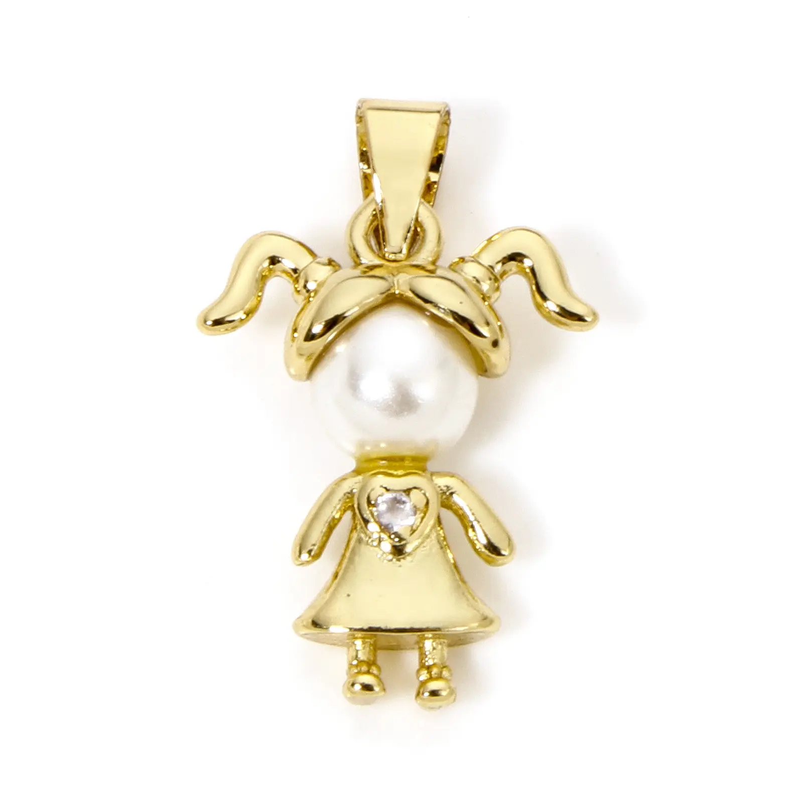 1PC Brass Christmas Charms Ginger Bread Man Girl Imitation Pearl Santa Claus Pendants For DIY Jewelry Making Necklace Findings