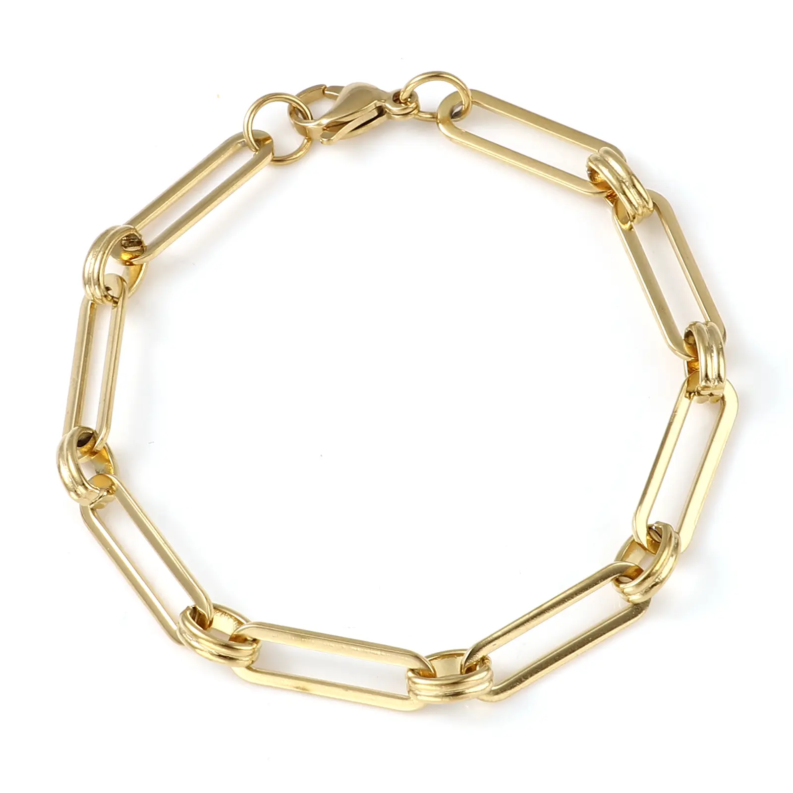 Stainless Steel Bracelets For Women Men Irregular Metal Chian Bracelet on the hand Jewelry Accessories 19cm(7 4/8") long,1 Piece