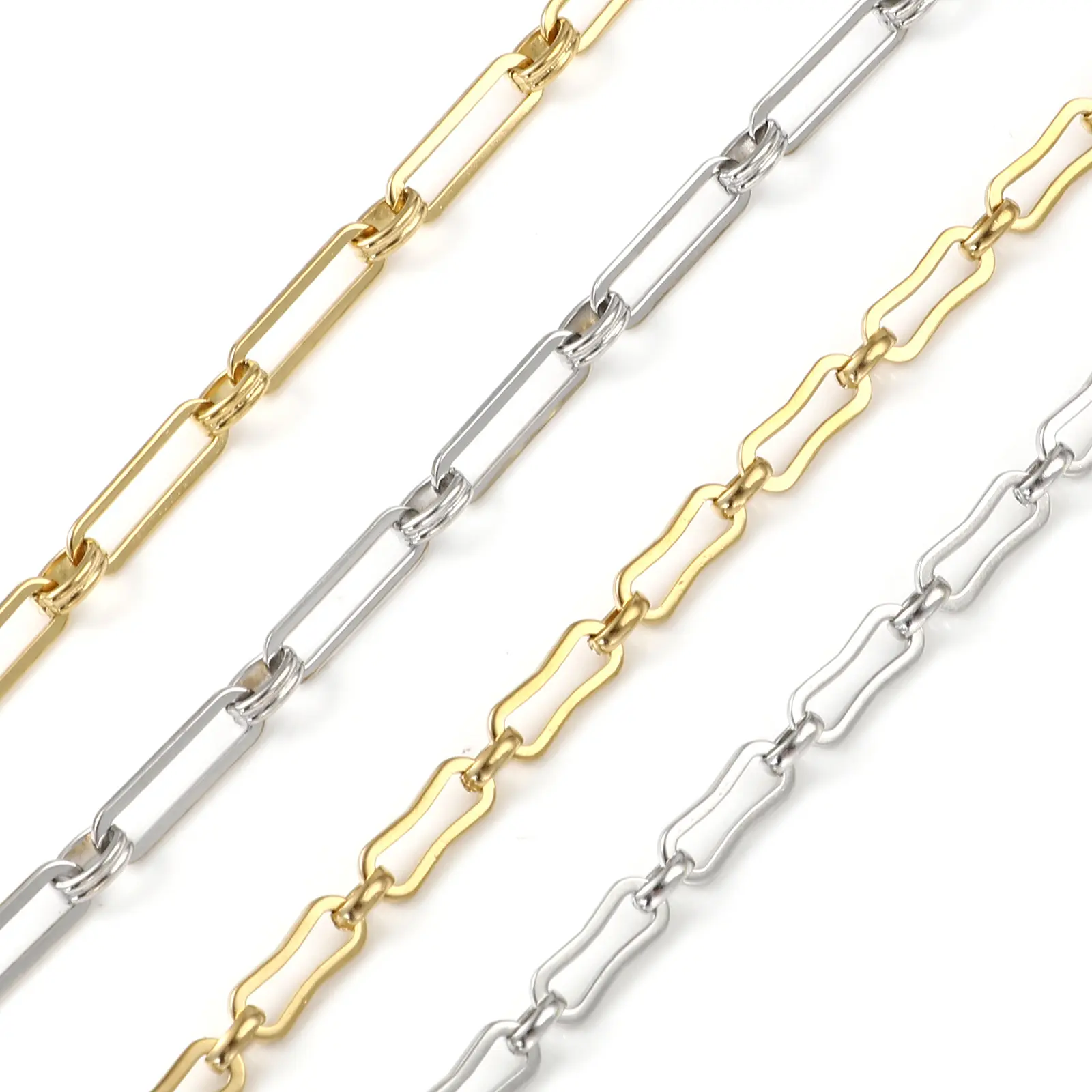 Stainless Steel Bracelets For Women Men Irregular Metal Chian Bracelet on the hand Jewelry Accessories 19cm(7 4/8") long,1 Piece