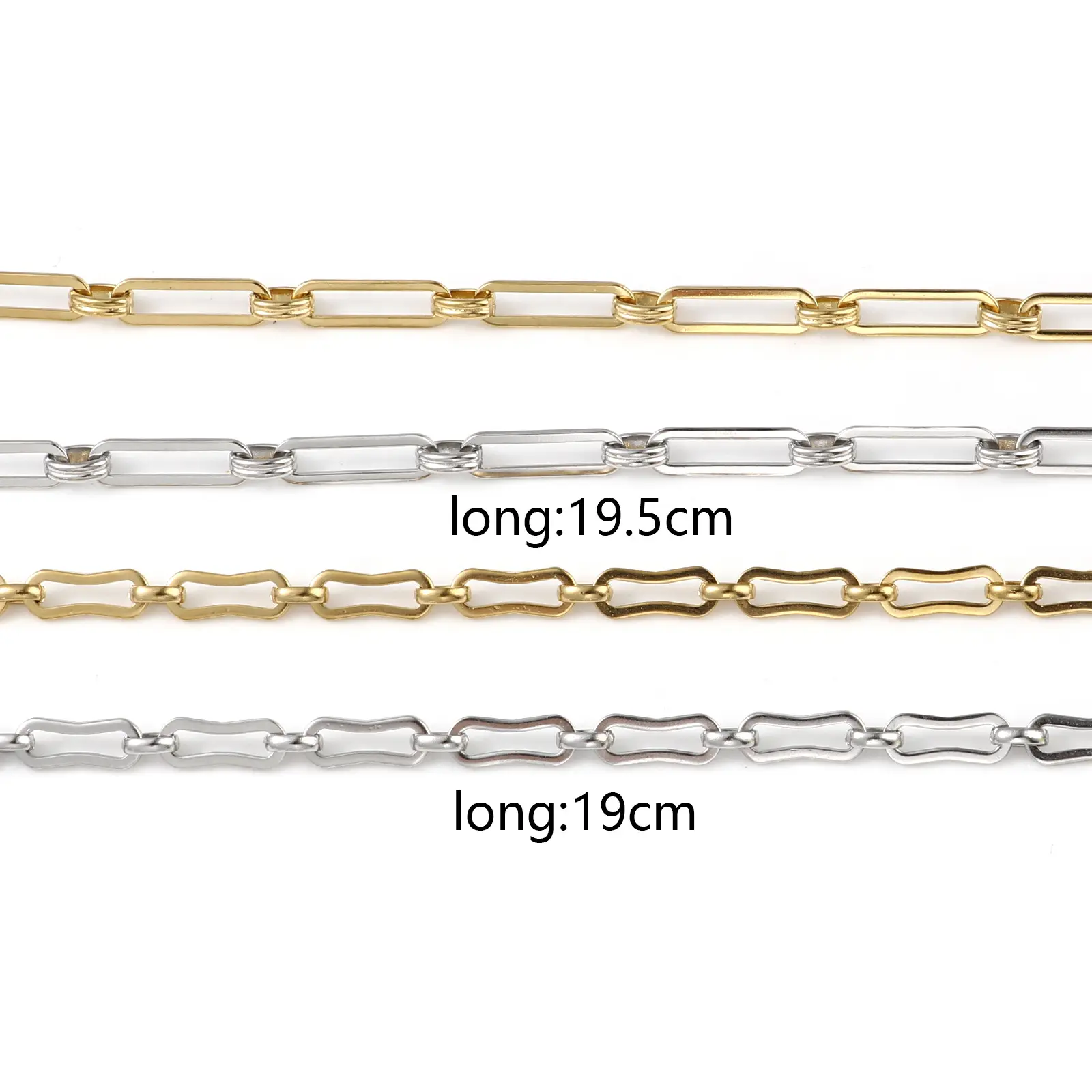 Stainless Steel Bracelets For Women Men Irregular Metal Chian Bracelet on the hand Jewelry Accessories 19cm(7 4/8") long,1 Piece