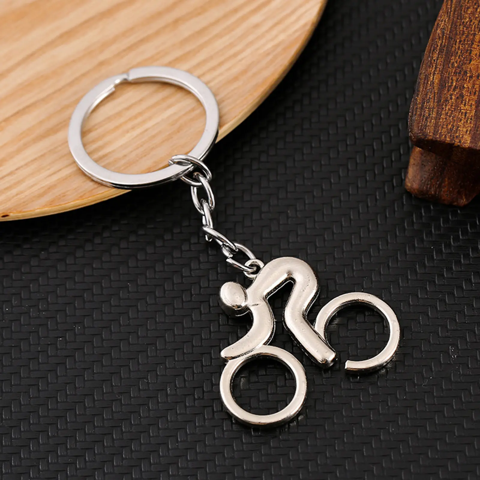 Sport Keychain & Keyring Silver Color Athlete Bicycle Basketball Football Skiing Bag Car Key Accessories Jewelry 9cm long