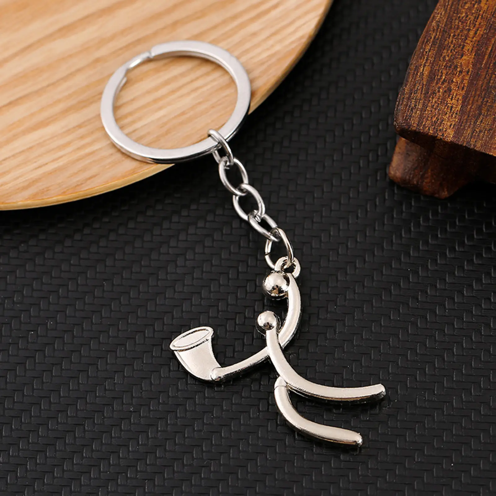 Sport Keychain & Keyring Silver Color Athlete Bicycle Basketball Football Skiing Bag Car Key Accessories Jewelry 9cm long