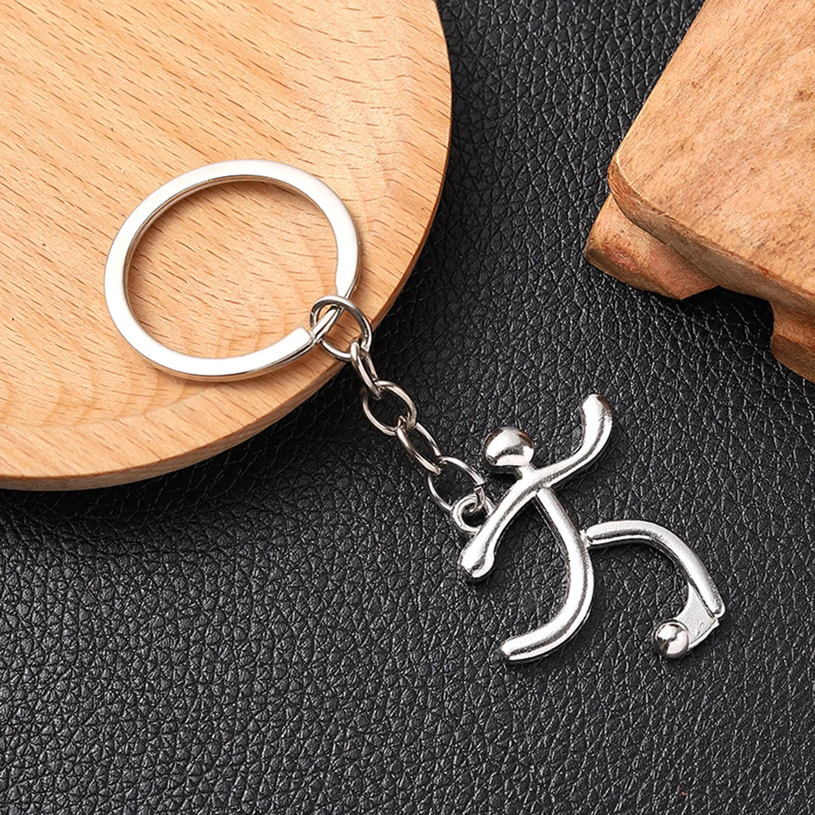 Sport Keychain & Keyring Silver Color Athlete Bicycle Basketball Football Skiing Bag Car Key Accessories Jewelry 9cm long