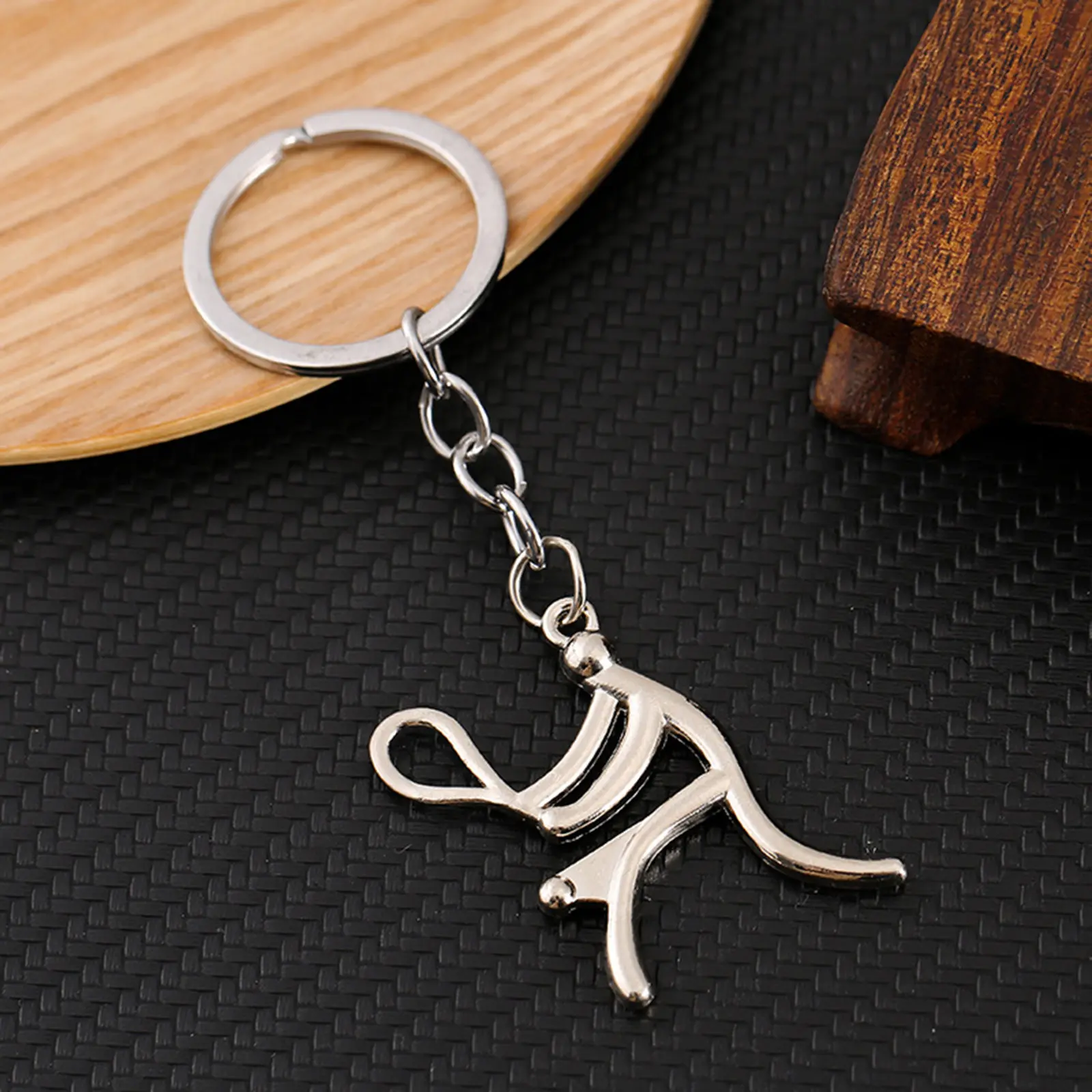 Sport Keychain & Keyring Silver Color Athlete Bicycle Basketball Football Skiing Bag Car Key Accessories Jewelry 9cm long